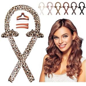 NWOT Leopard Print Hair Curling Rod with Claw Clip